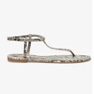 Express Barely There Snakeskin Print Thong Sandals